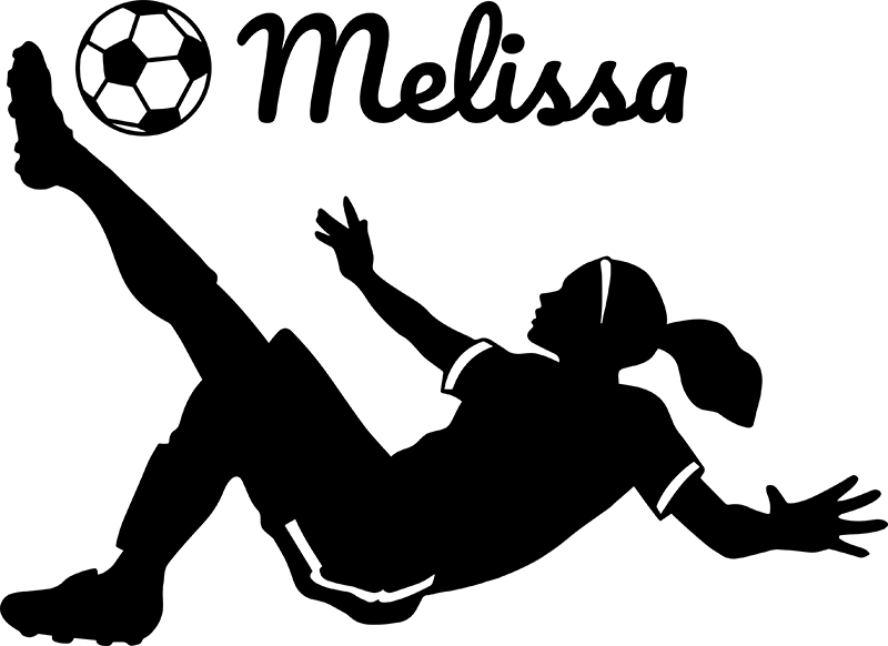 Personalizable female football player poster - TenStickers