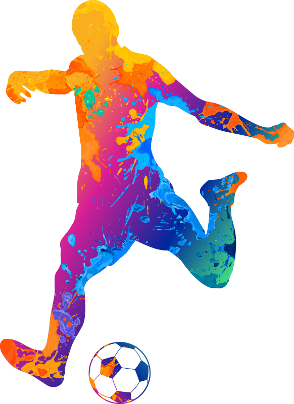 Football poster with paint splashed soccer design - TenStickers