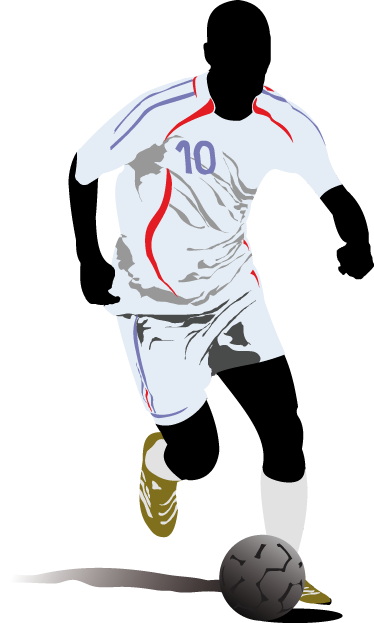 Football poster of a footballer in motion - TenStickers