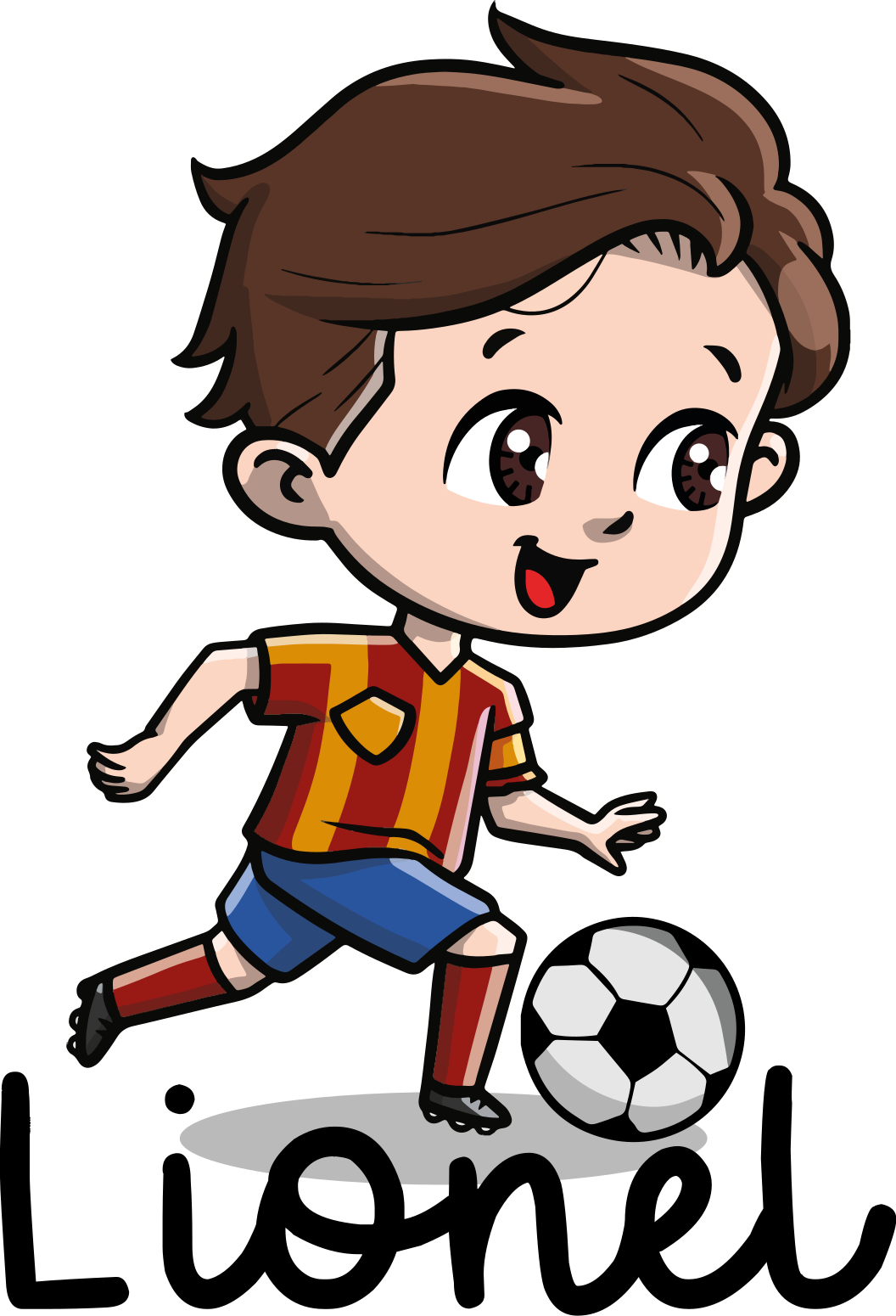 Football poster of kid football player with name - TenStickers