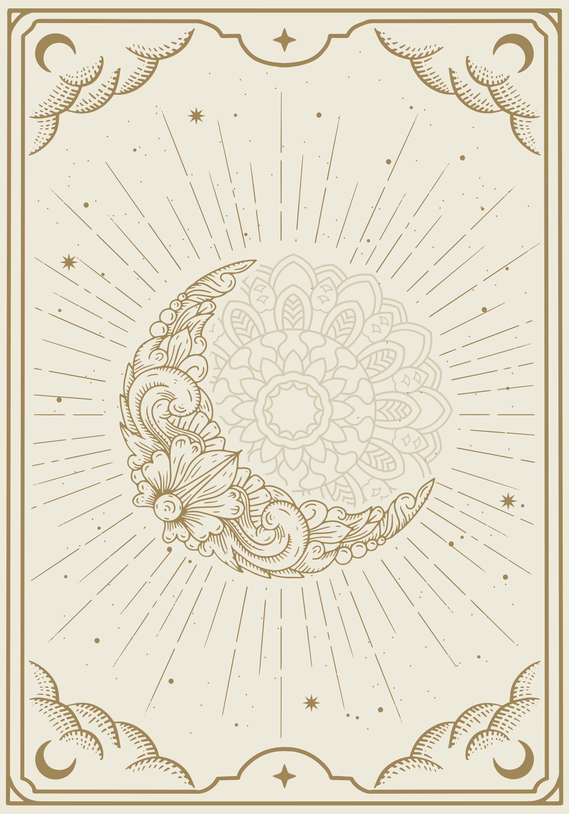 Zen poster moon mandala art print - TenStickers