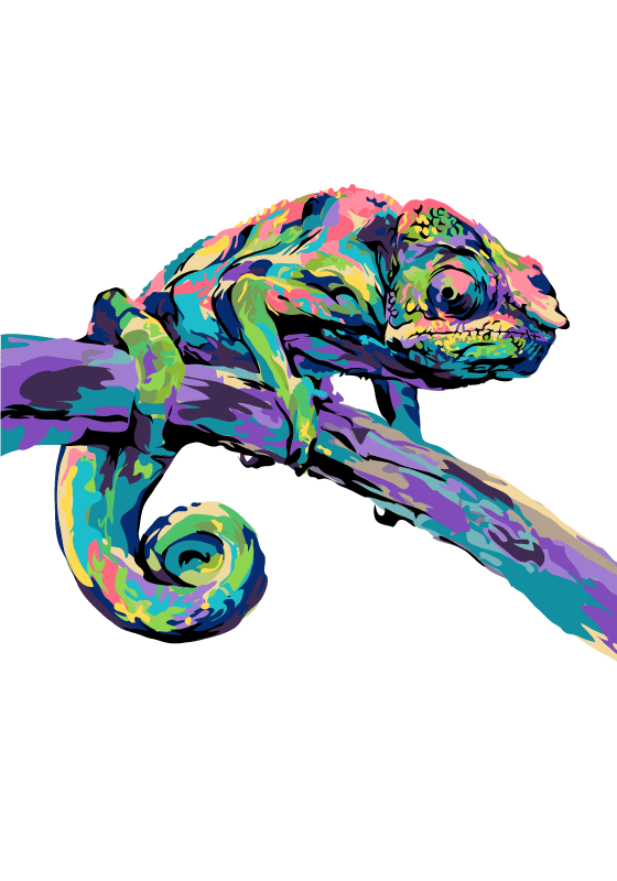 Abstract chameleon poster print - TenStickers