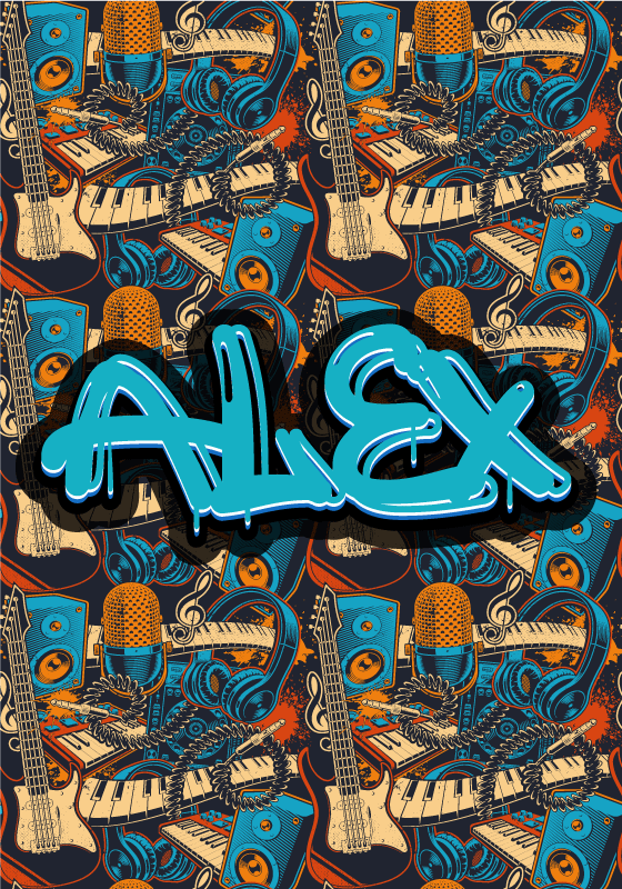 Custom retro music graffiti poster - TenStickers