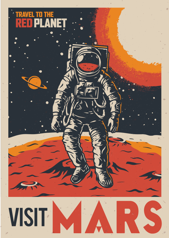 Astronaut Space Poster - TenStickers