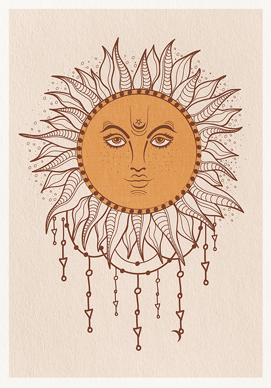 Bohemain sun symbol poster - TenStickers