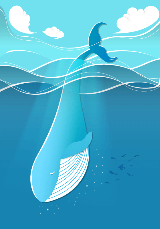 Ocean Whale poster design print - TenStickers