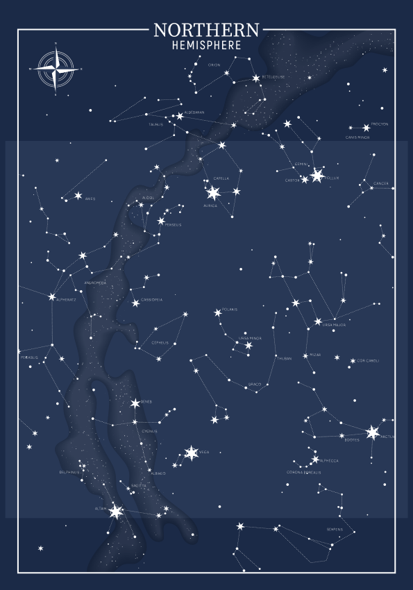 Northern hemisphere constellation poster - TenStickers