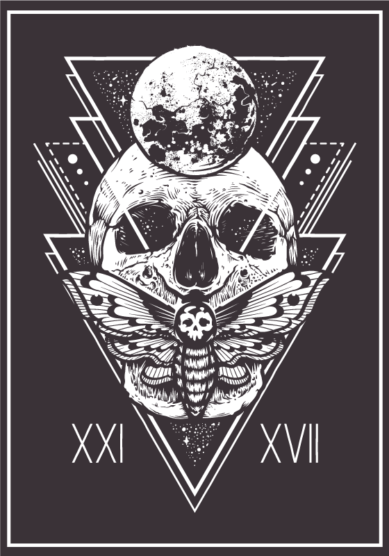 Gothic skull butterfly poster - TenStickers