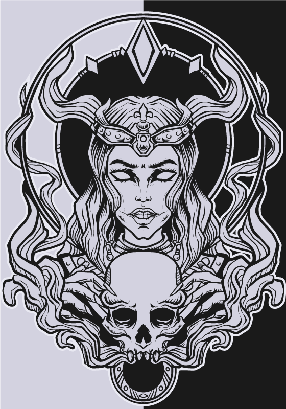 Gothic woman poster print - TenStickers