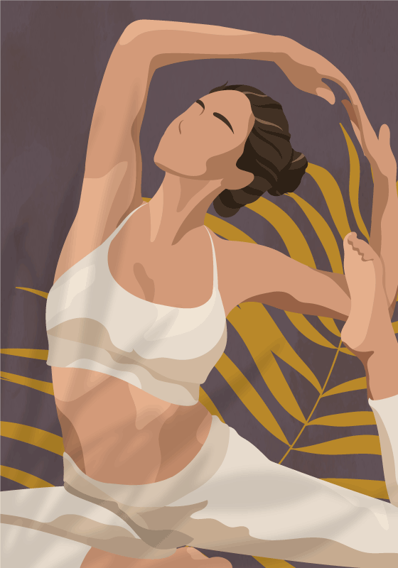 Yoga Pose Illustration Poster - TenStickers