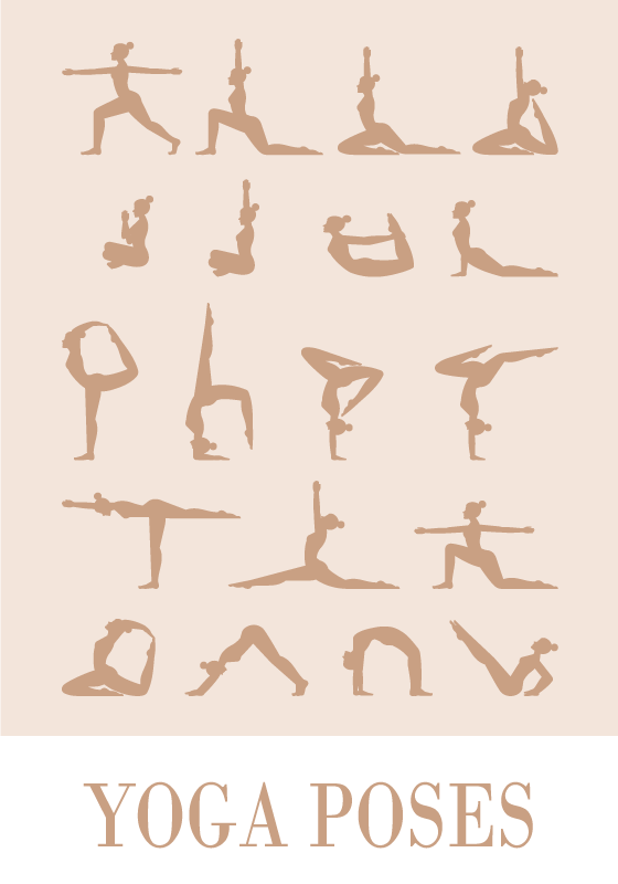 Yoga Poses Sports Poster Art - TenStickers