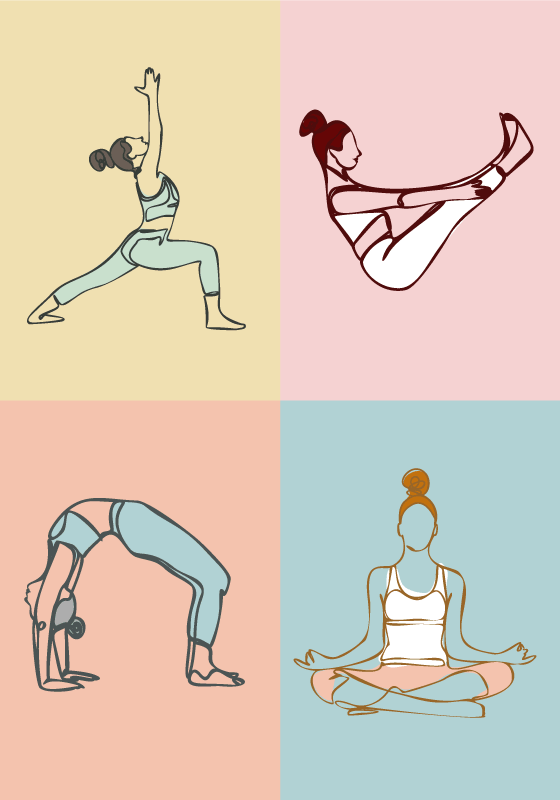 Yoga pastel sports poster - TenStickers