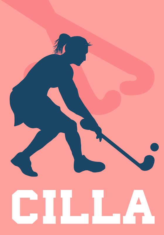Personalised field hockey player poster - TenStickers