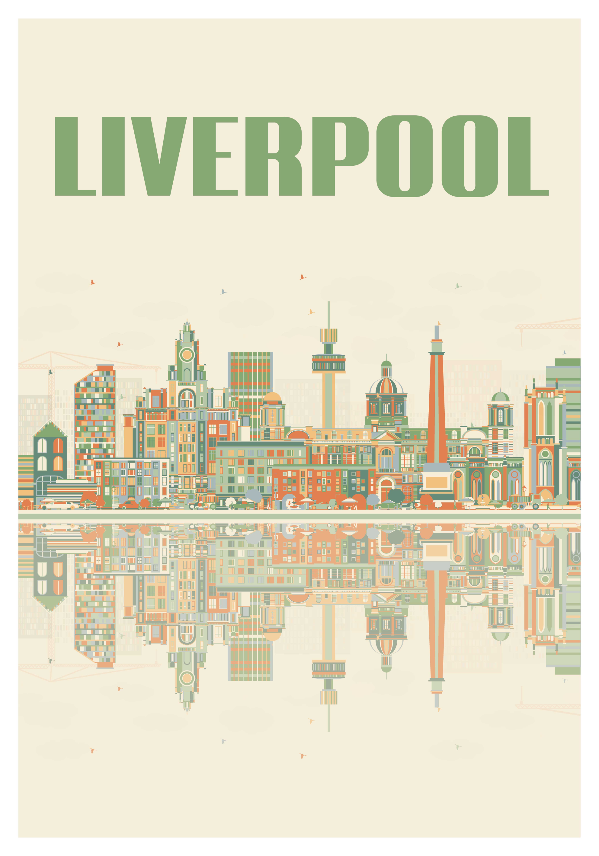 Liverpool city poster print - TenStickers