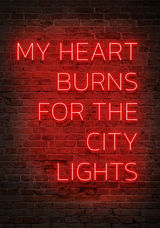 Neon Text Urban Wall Poster - TenStickers