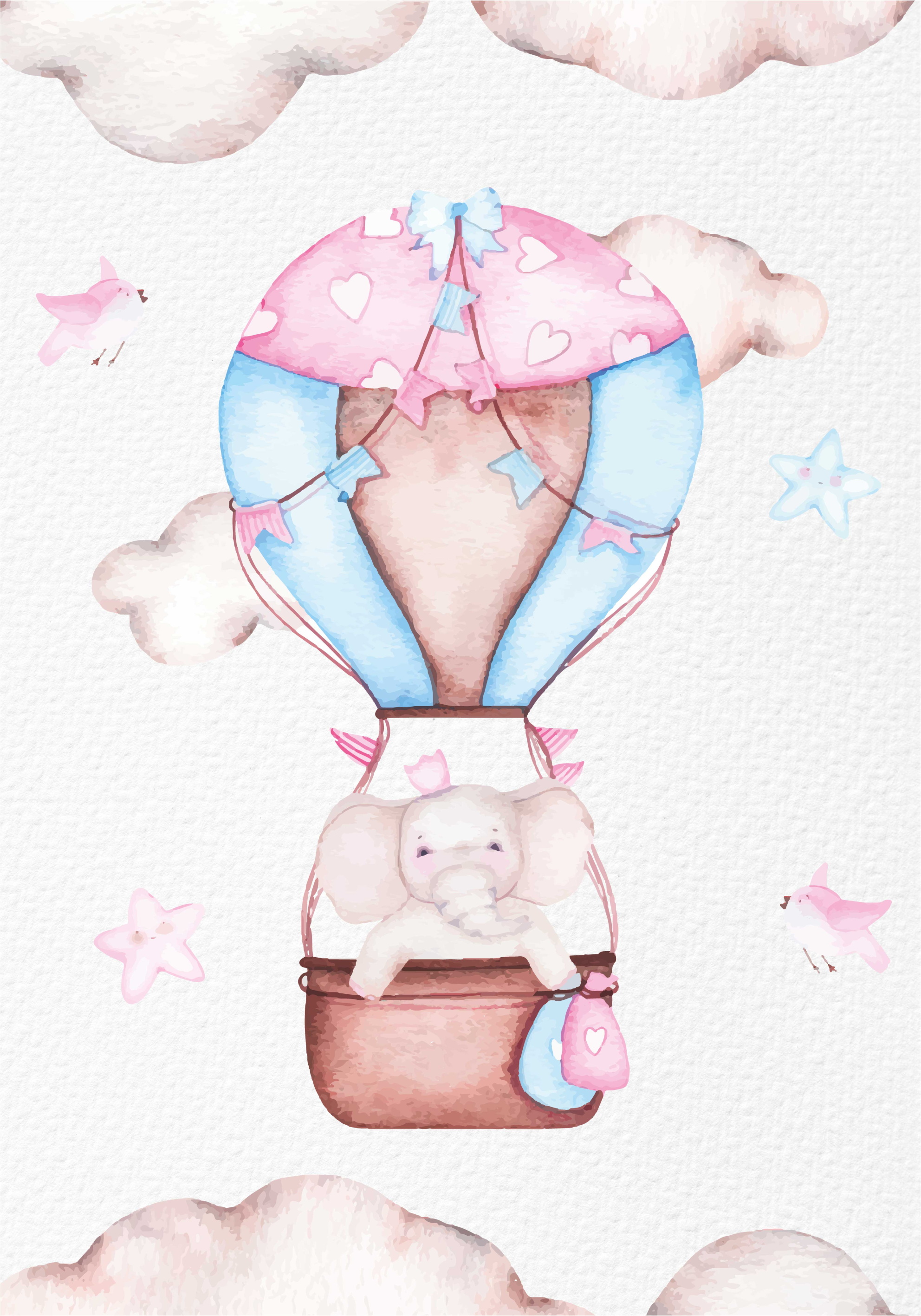 Cute hot air balloon poster - TenStickers