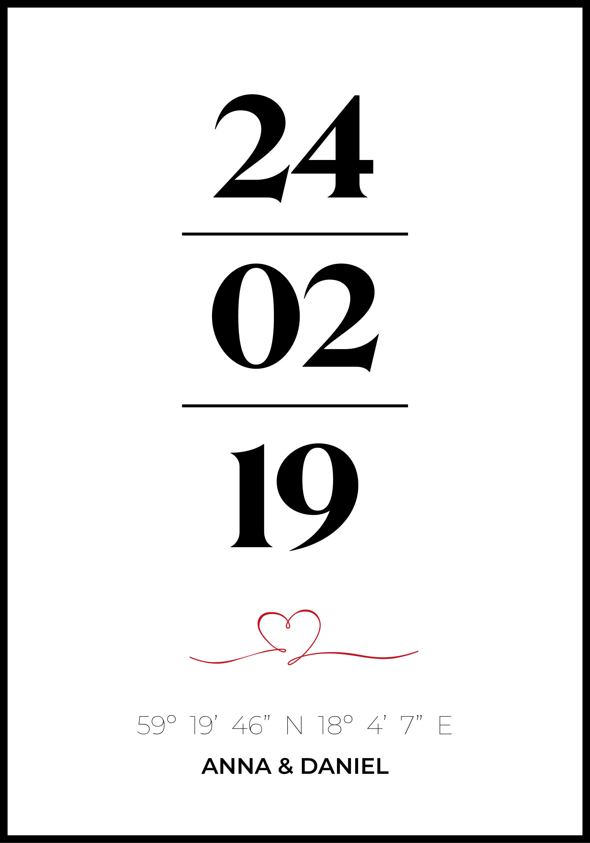 Coordinates of Love poster - TenStickers