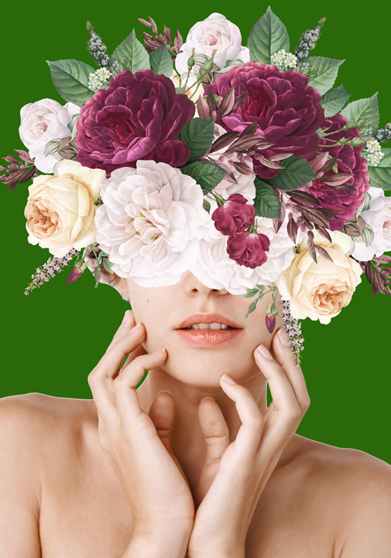 Flowery woman flower poster - TenStickers