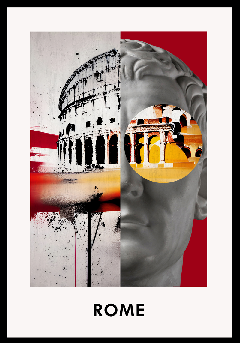 Rome Collage living room poster - TenStickers