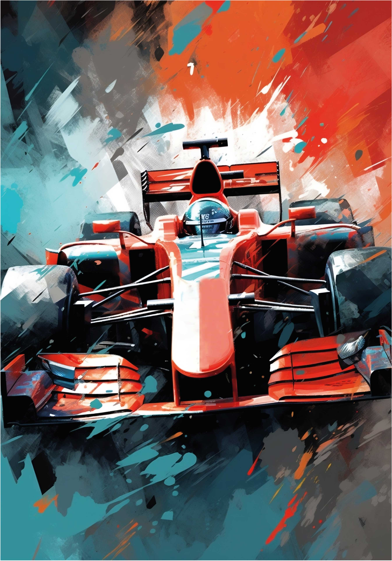 red car f1 original poster - TenStickers