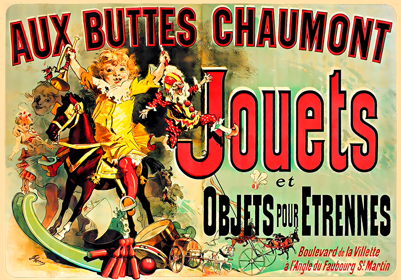 "Aux Buttes Chaumont Jouets" vintage poster - TenStickers
