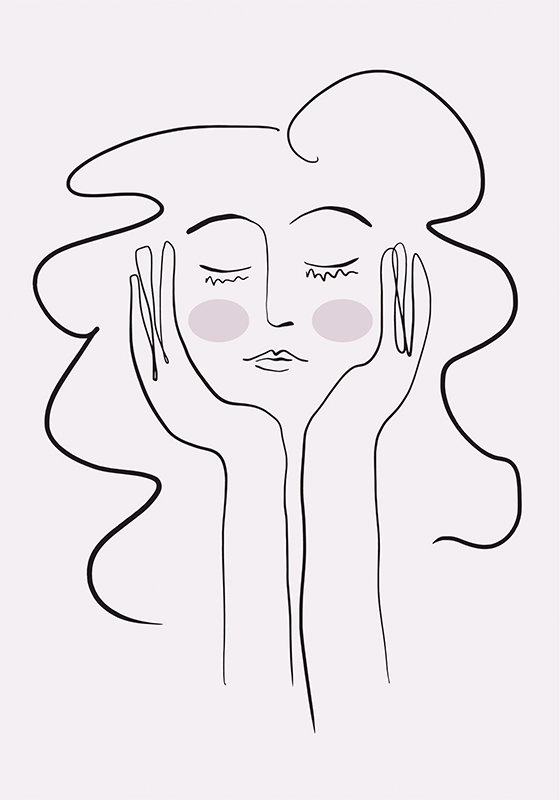 line drawing portrait of woman minimalist poster - TenStickers