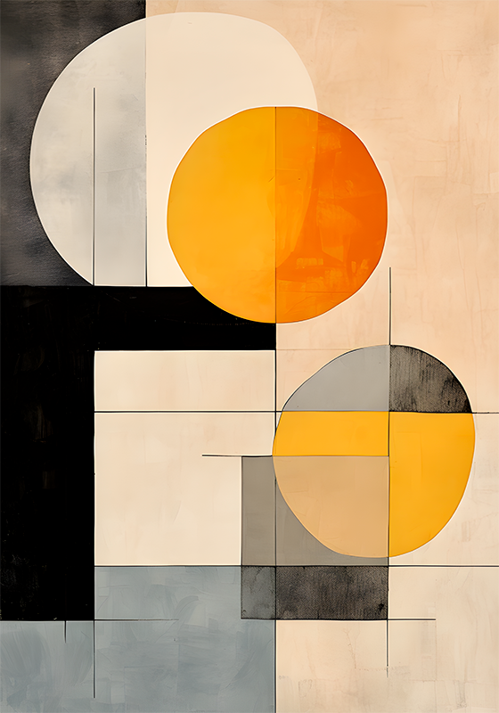 Geometric shapes abstract art poster - TenStickers