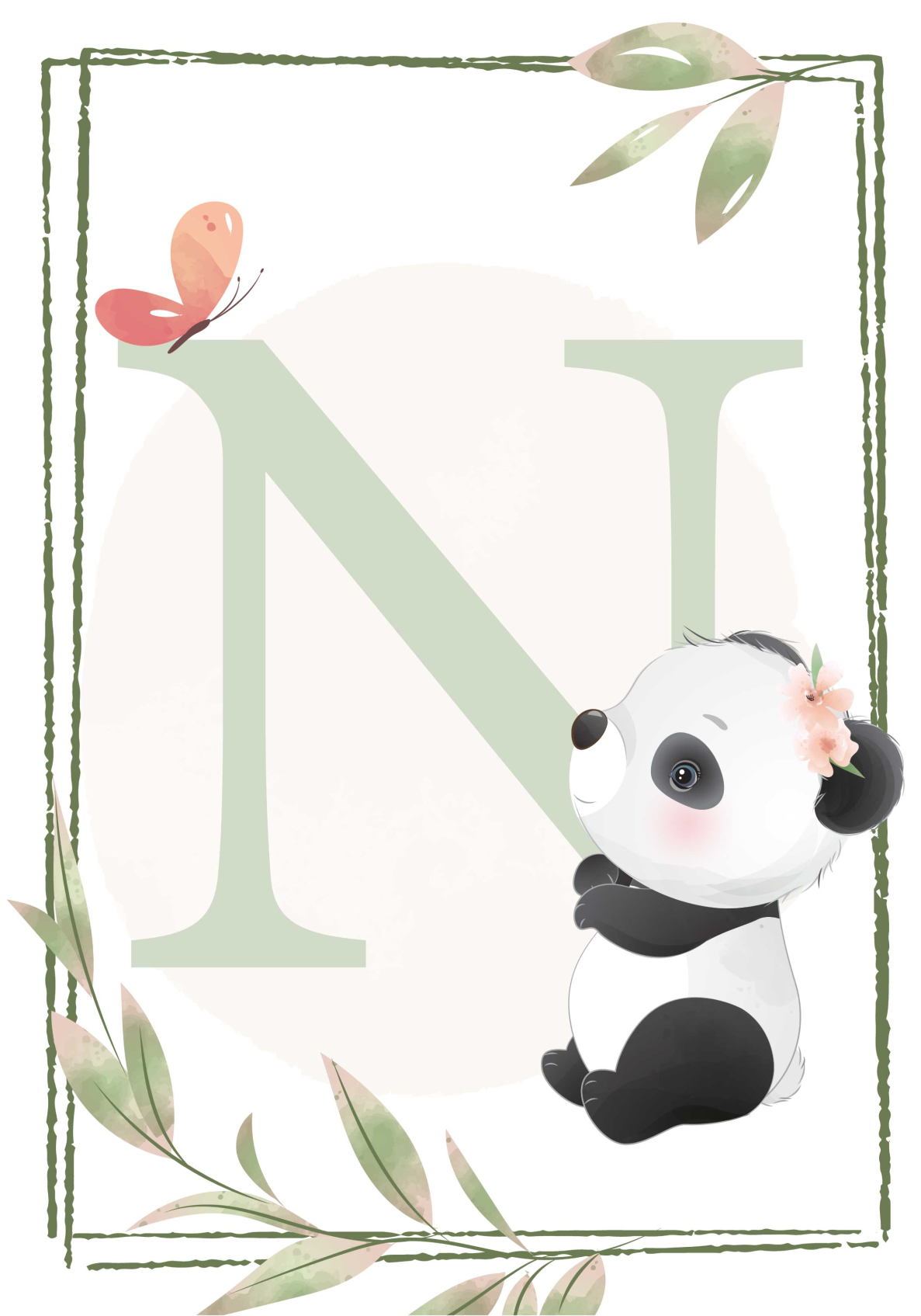Cute Panda Nursery Poster - TenStickers