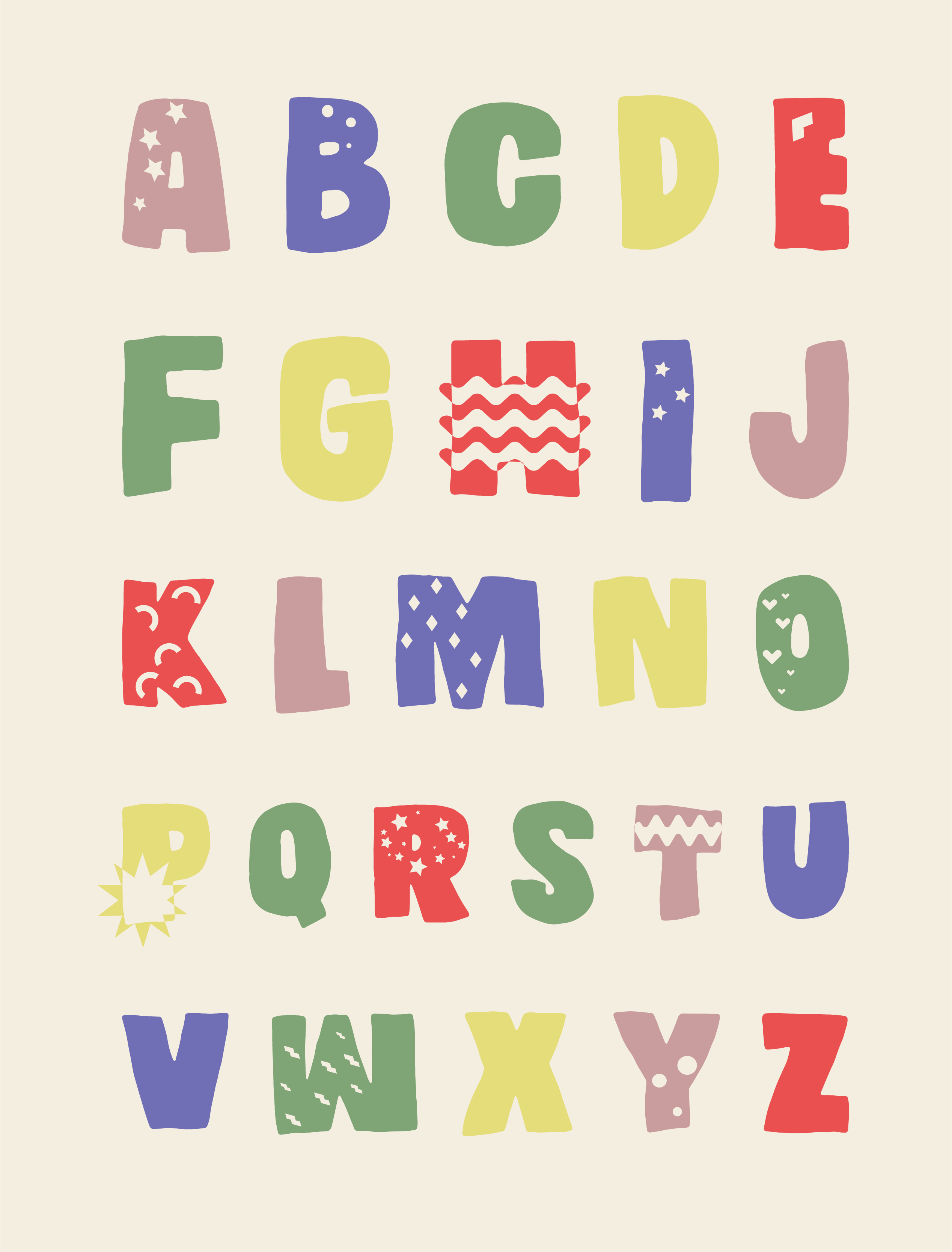 Colourful Alphabet Nursery Poster - TenStickers
