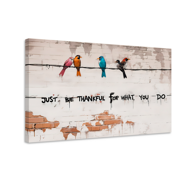 Colourful birds sitting canvas art - TenStickers