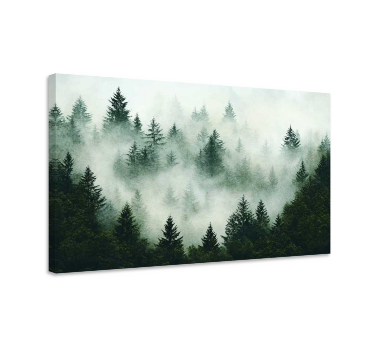Foggy forest landscape canvas - TenStickers