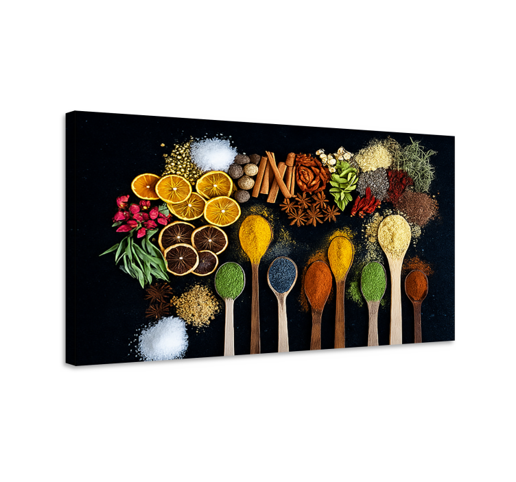 Colorful herbs  kitchen canvas print - TenStickers