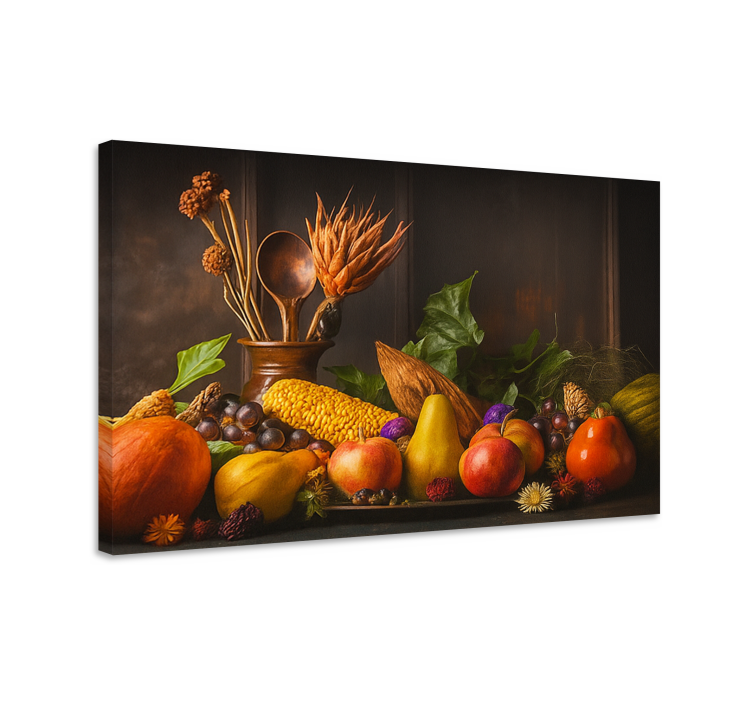 Rustic vegetables and fruits kitchen canvas print - TenStickers