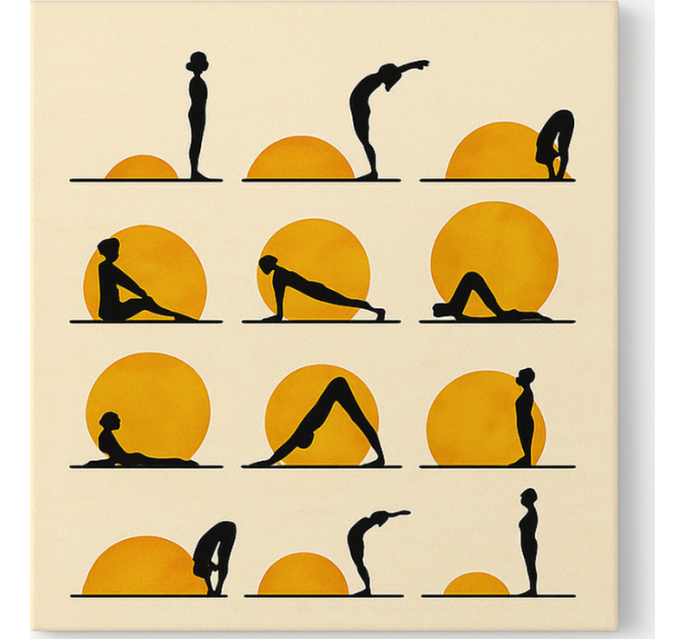 Sun yoga positions sports canvas art - TenStickers