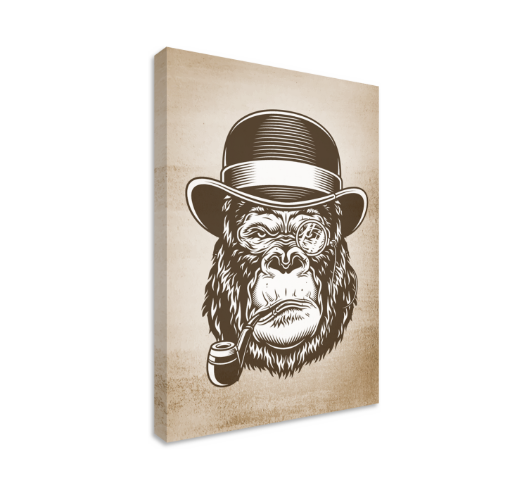 Gentlemanly Gorilla animal canvas wall art - TenStickers