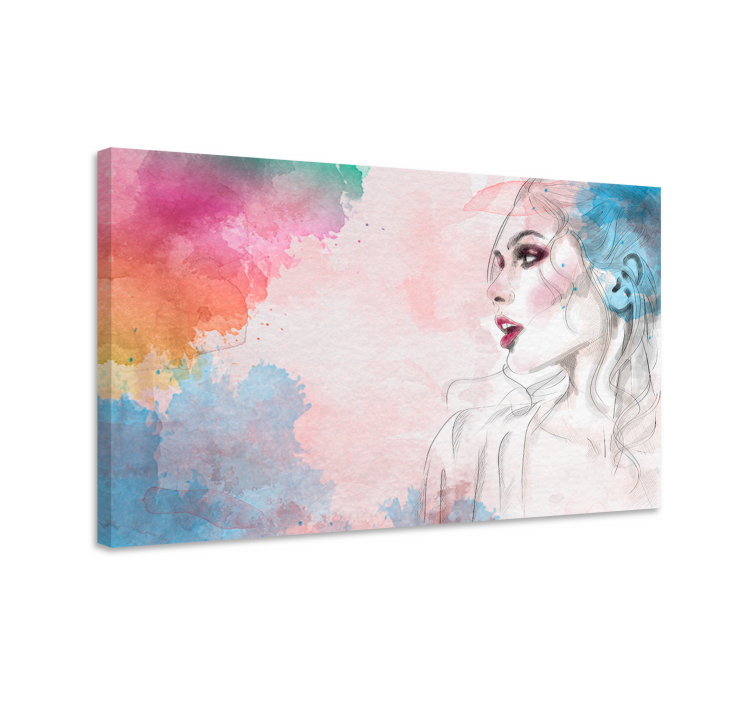 Abstract Female Portrait people canvas - TenStickers