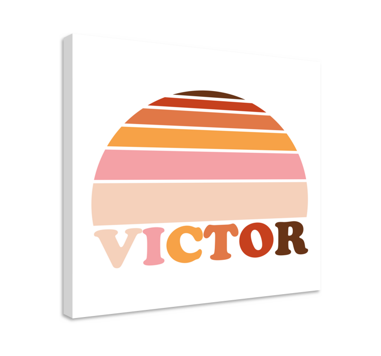 Retro custom name sunset canvas - TenStickers