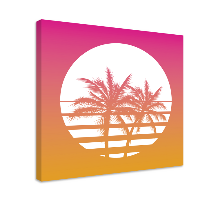 Ornamental canvas print tropical sunset shadow - TenStickers