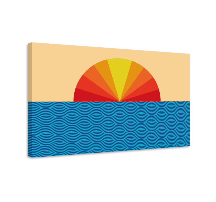 Sunset Reflection retro canvas - TenStickers