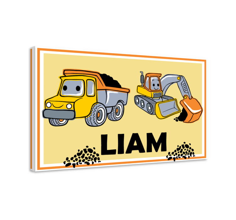 name with trucks personalised canvas - TenStickers