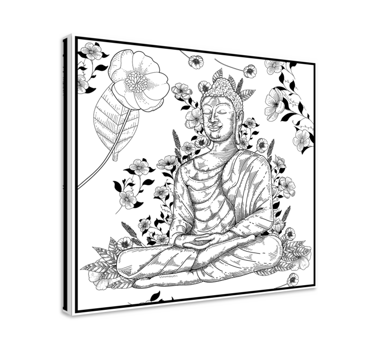 Buddha floral harmony buddha canvas - TenStickers