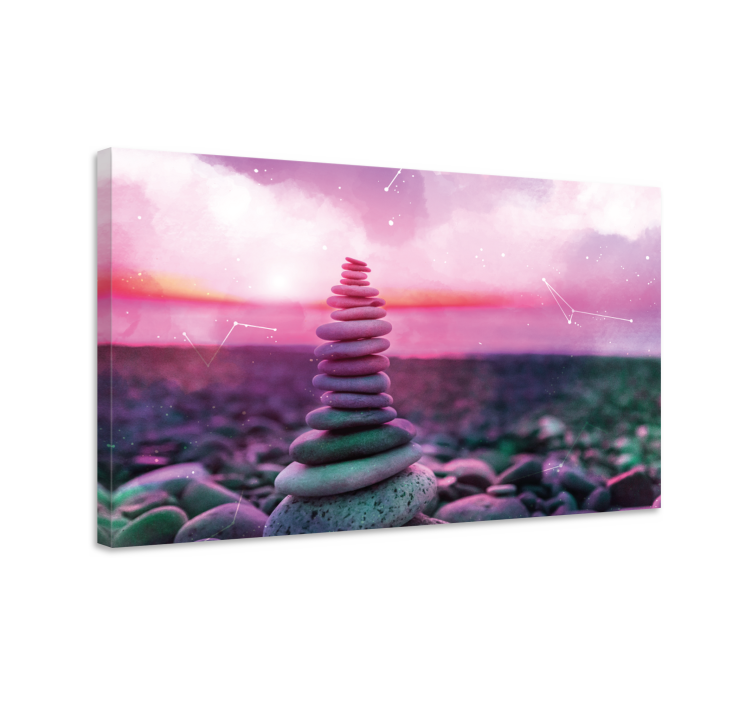 Zen canvas art balanced stone tower - TenStickers