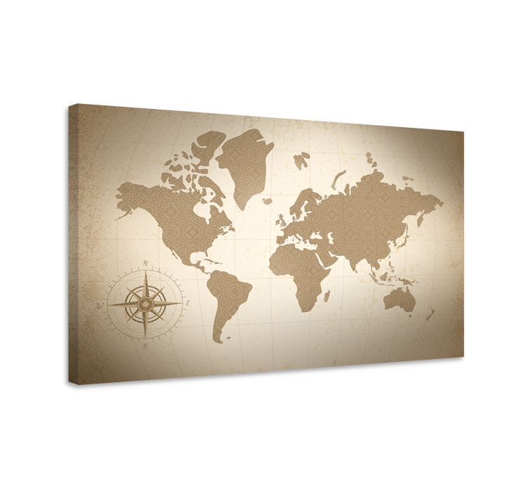 World map wall art vintage world map - TenStickers