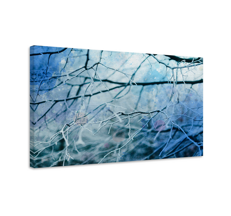 Tree canvas wall art frozen branch silhouette - TenStickers