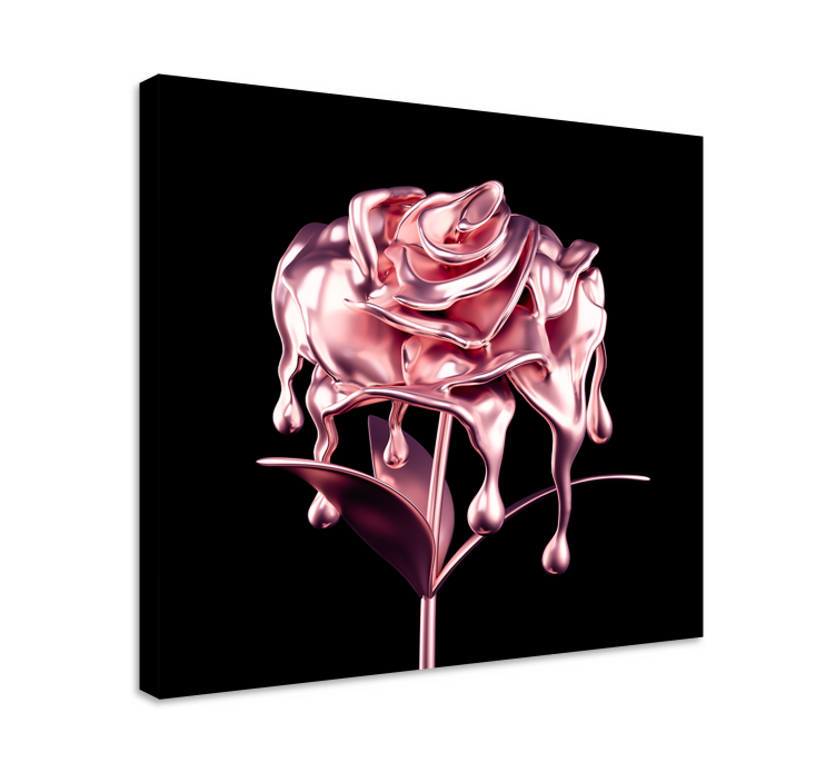 Flowers canvas melting pink rose artwork - TenStickers