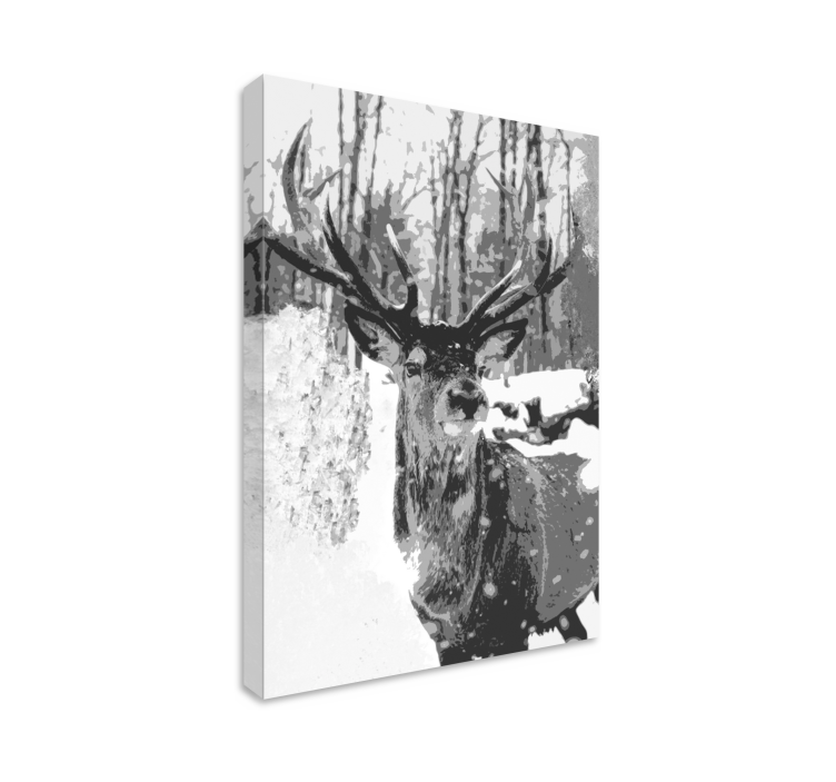 Monochrome stag portrait stag canvas - TenStickers