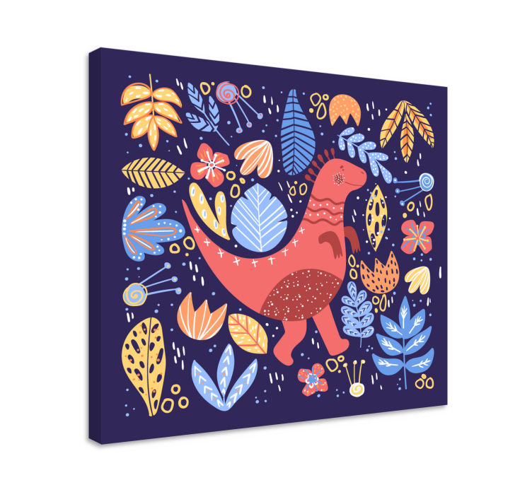 Dinosaur canvas wall art playful dinosaur illustration - TenStickers