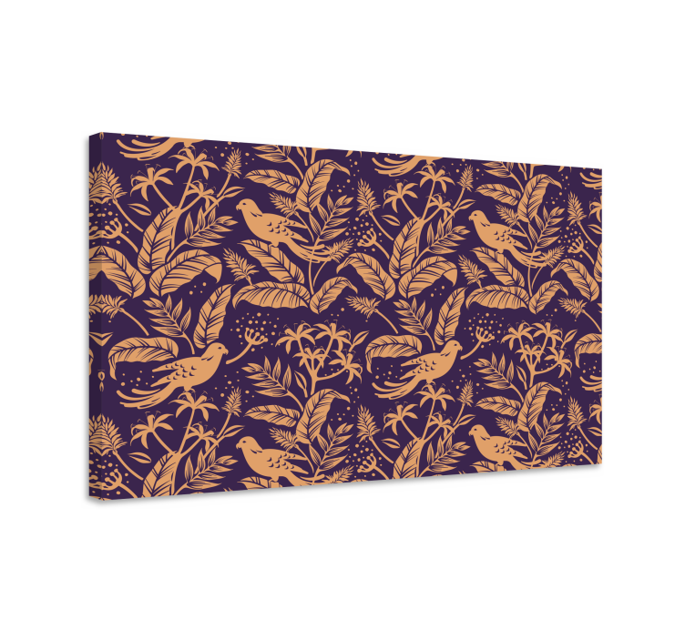 Flowers canvas with elegant bird design - TenStickers