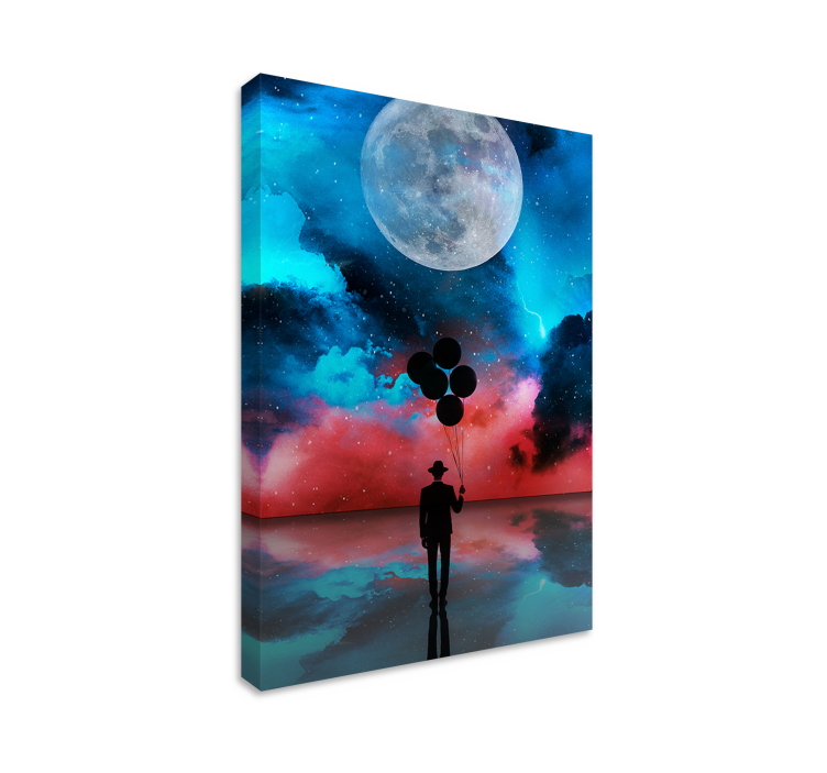 Abstract wall art mysterious silhouette balloons - TenStickers