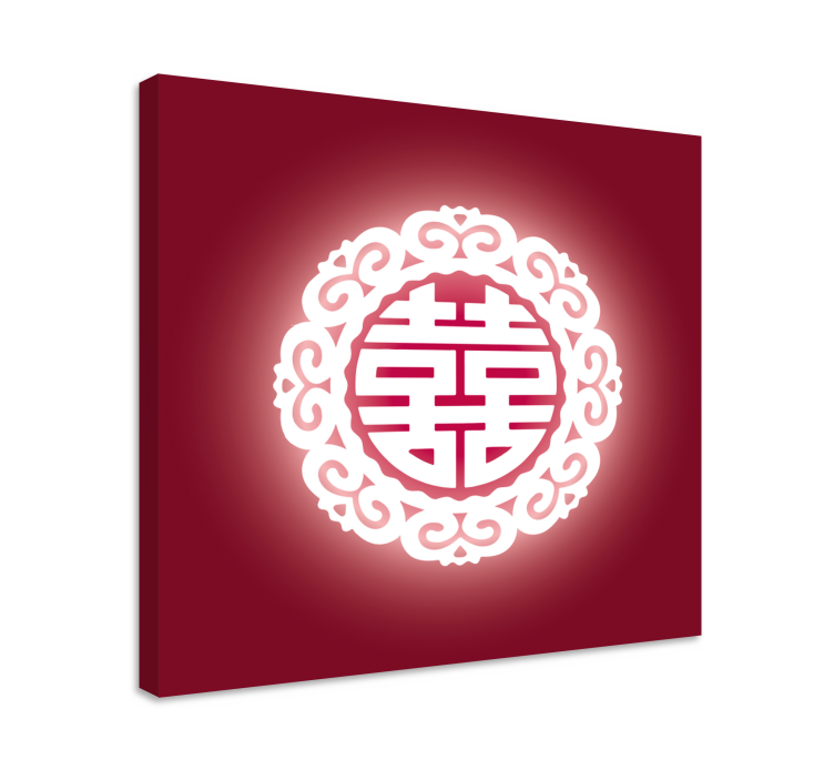Buddha wall art red chinese symbol for peace - TenStickers